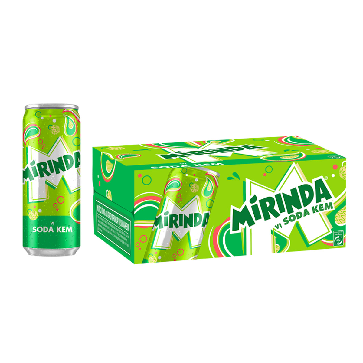 Thùng 24 Lon Nước Ngọt Có Gaz Mirinda Soda Kem (320ml/lon)