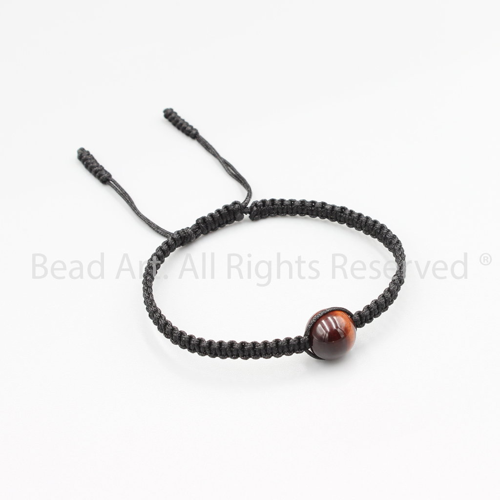 Vòng Tay Thắt Dây Đá Mắt Hổ Đỏ Tự Nhiên, Red Tiger Eye 10MM, Mệnh Hoả, Mệnh Thổ, Vòng Tay Phong Thuỷ - Bead Art