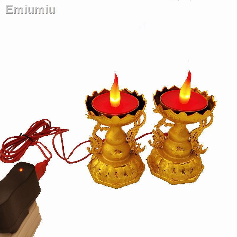 ☫cắm pin hình hoa sen phật giáo lưỡng dụng Đèn LED nến cầu phúc