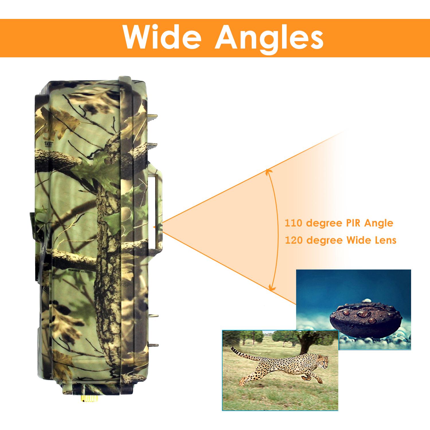 Digital Trail Camera 12MP HD Hunting & Trail Camera Motion Activated Night Infrared Vision Waterproof 46pcs IR Lights