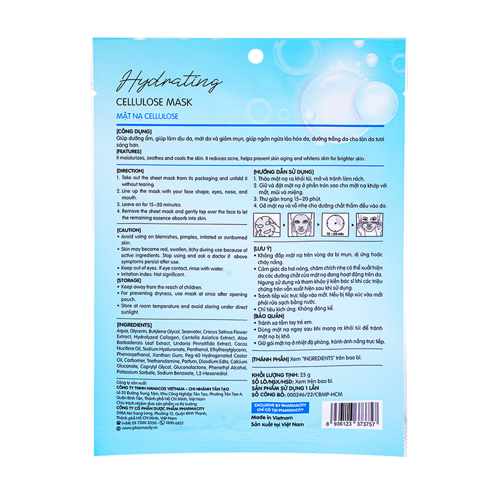 Mặt Nạ Hydrating Cellulose Mask (25g)