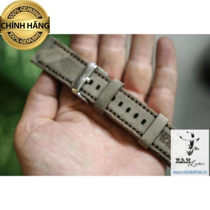 DÂY ĐỒNG HỒ DA BÒ THẬT RẰN RI QUÂN ĐỘI - RAM 1968 CHÍNH HÃNG