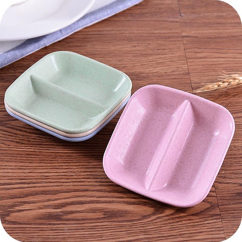 Đĩa Đựng Gia Vị Lúa Mạch 2 Ngăn