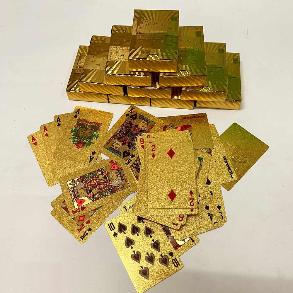 Bộ Bài Tây Poker Mạ Si Vàng 24K Cao Cấp Phủ Nhũ Vàng Chính Hãng Dododios – Bộ 54 Lá Bài Tây Pocker Nhựa Dẻo Chống Thấm Nước Chống Gãy