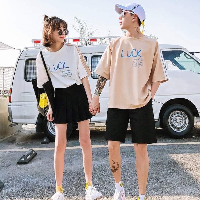 Áo thun form rộng tay lở oversize Luck