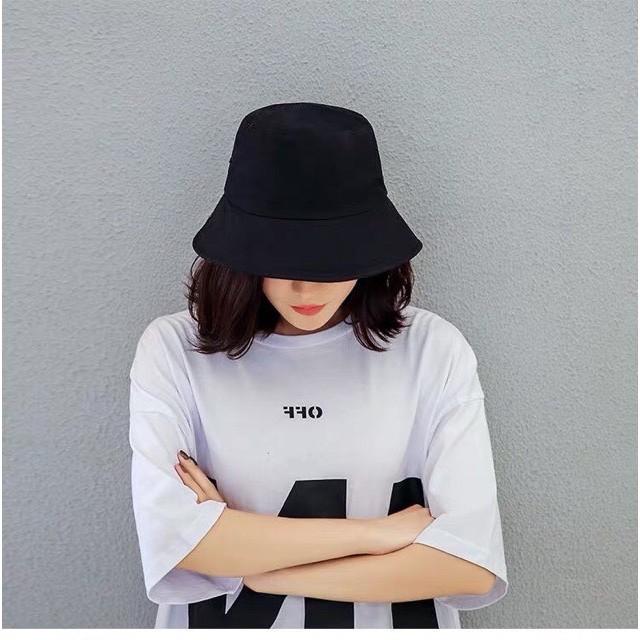 Mũ bucket nam nữ nón tai bèo Trơn quốc dân vành tròn vải thoáng khí
