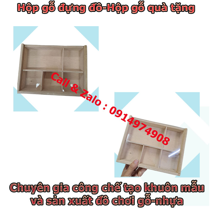 Hộp gỗ hình chữ nhật/Hộp gỗ đựng trang sức/Hộp gỗ đựng đồ nhiều ngăn