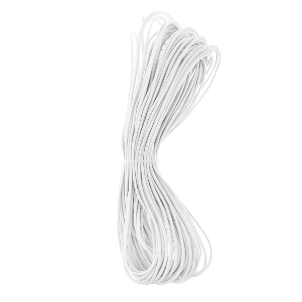 3mm Elastic Round Bungee Rope Shock Cord Tie Down Boats Trailers 20m White