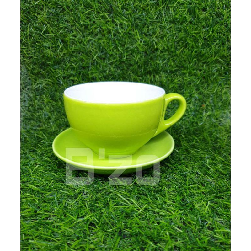 Bộ cốc capu 220ml kèm đĩa kê sứ, cốc uống nước, cốc capuchino, cốc uống cà phê, cốc sứ Bát tràng. Được chọn màu