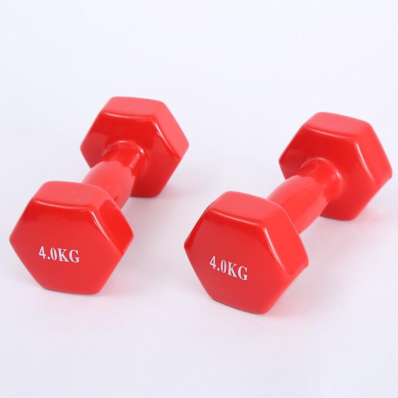 Tạ Tay 4KG - 5KG tạ lõi gang đặc bọc cao su không bở vỡ tập gym yoga thể dục nam nữ chống trơn trượt