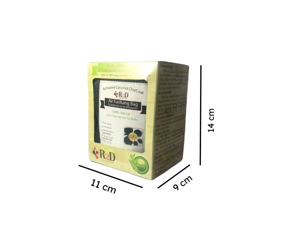Túi Hút Ẩm Than Hoạt Tính Khử Mùi, Than Hoạt Tính Khử Mùi Xe Hơi , Kháng Khuẩn Đến Từ Shop R2D, Nguyên Liệu Tự Nhiên, Lành Tính.