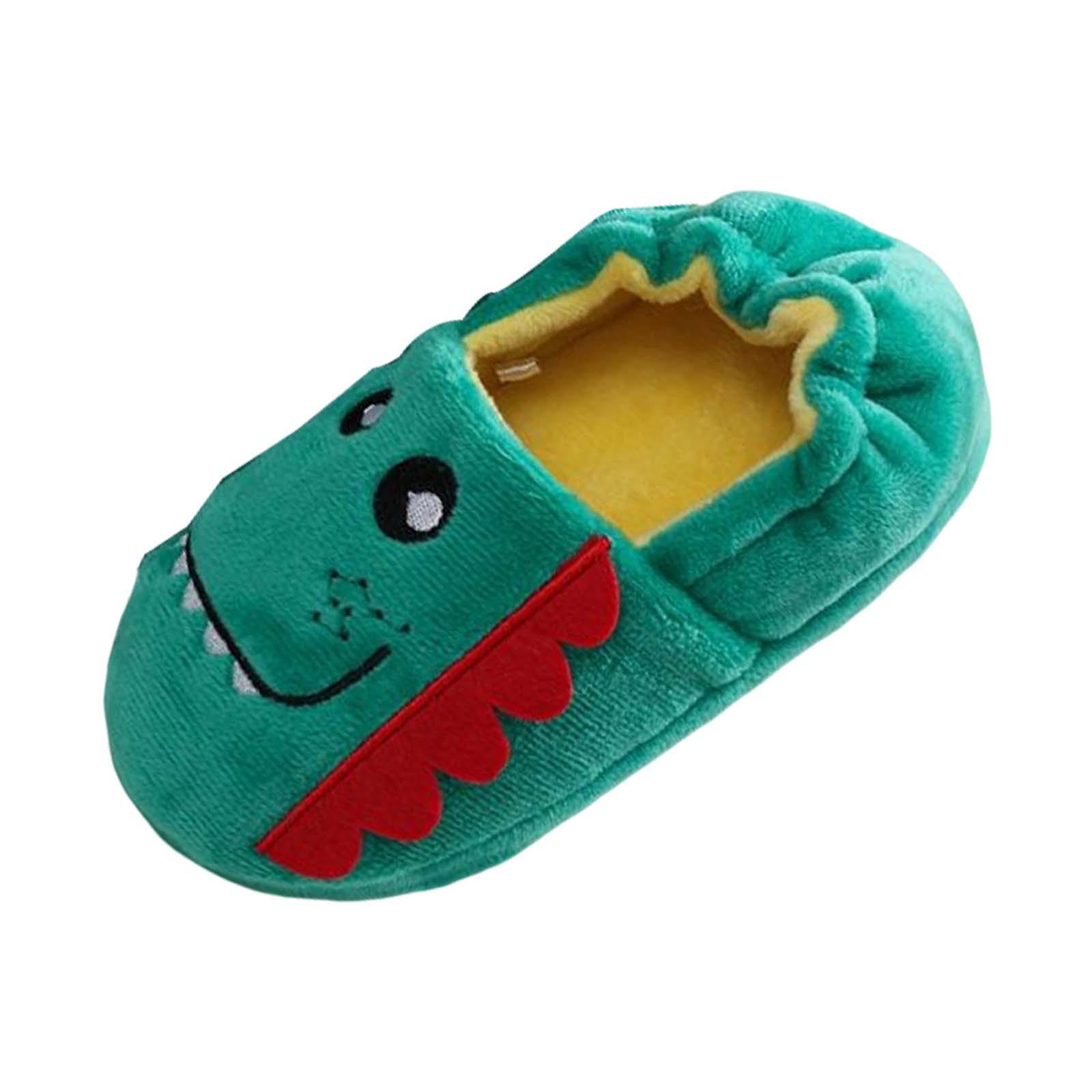 Dinosaur Shaped Slippers Soft Indoor Unisex Kids Boys Warm Shoes