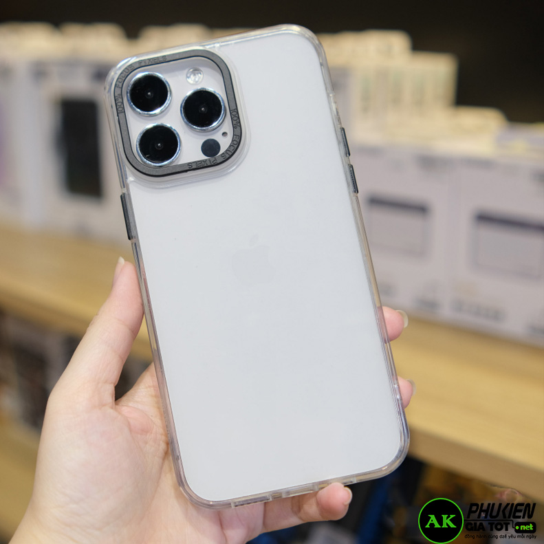 Ốp lưng trong viền bảo vệ camera cho iPhone 15 Pro Max / 15pro / 14 Pro Max / 14 Pro / 13 ProMax , ốp chống sốc – hàng chính hãng