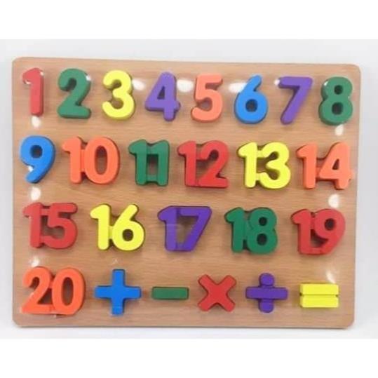 Bảng số nổi bằng gỗ 1-20