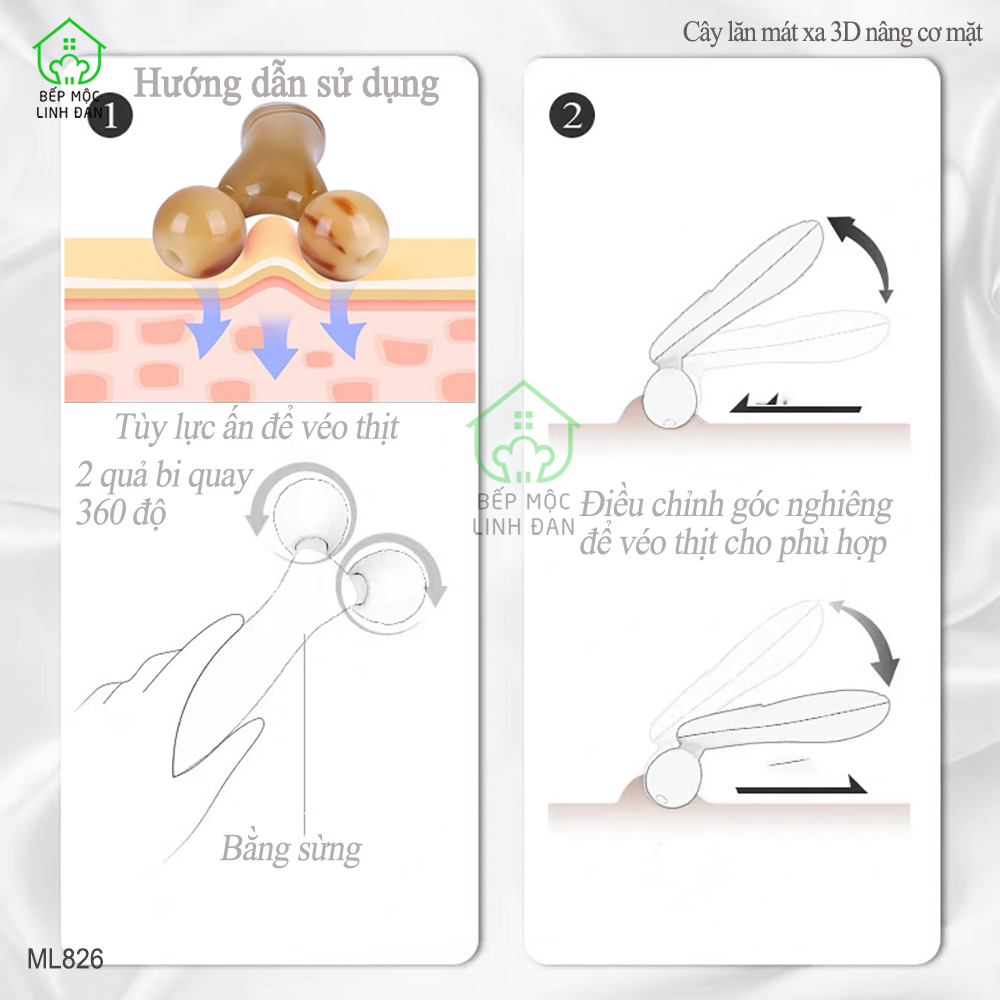Cây Lăn Massage 3D Nâng Cơ Mặt Và Body Bằng Sừng Không Tĩnh Điện [ML826]