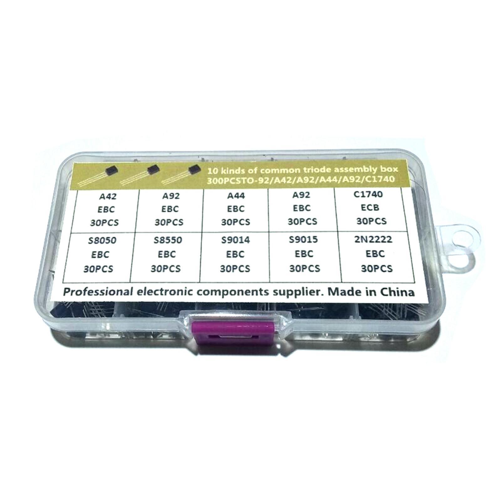 300Pcs 10 Values Transistor Assortment Kit, to-92 DIY Electronic Circuit 2N2222