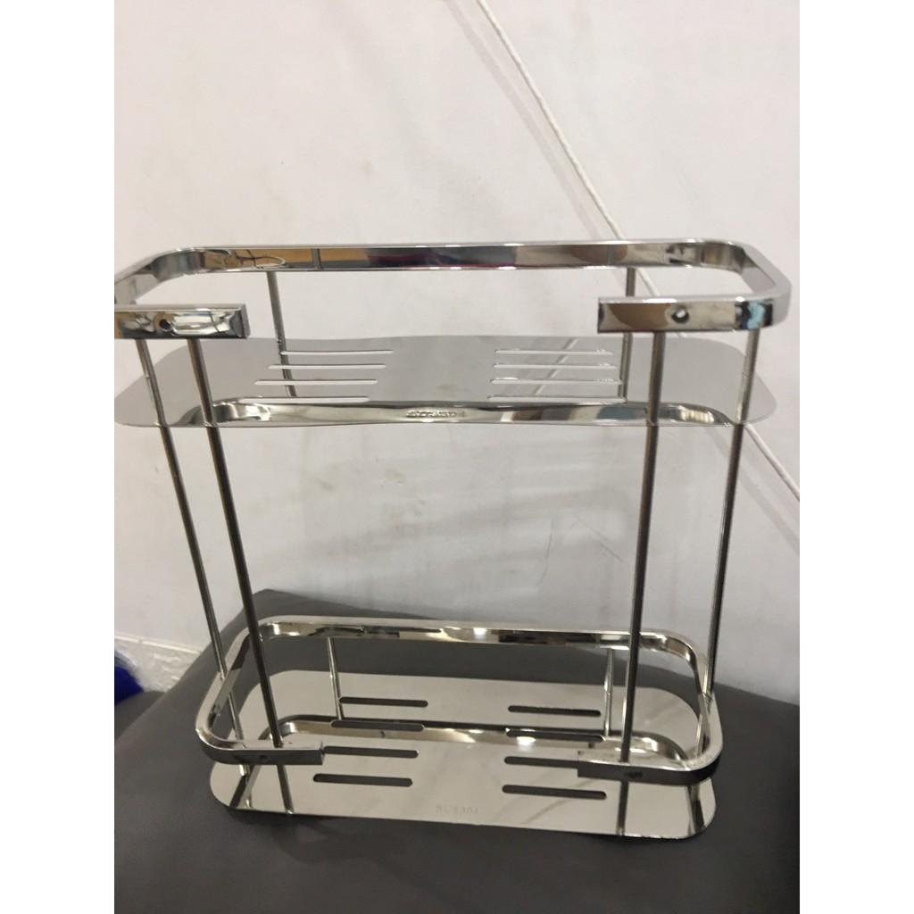GIÁ ĐỂ ĐỒ NHÀ TẮM 2 TẦNG, GIÁ ĐỂ ĐỒ TREO TƯỜNG INOX 304 CAO CẤP, KỆ INOX THẲNG