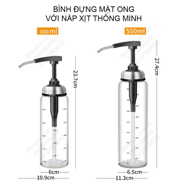 Bình đựng mật ong, nước sốt cà chua, tương ớt đa năng BMO02, nắp xịt tiện dụng