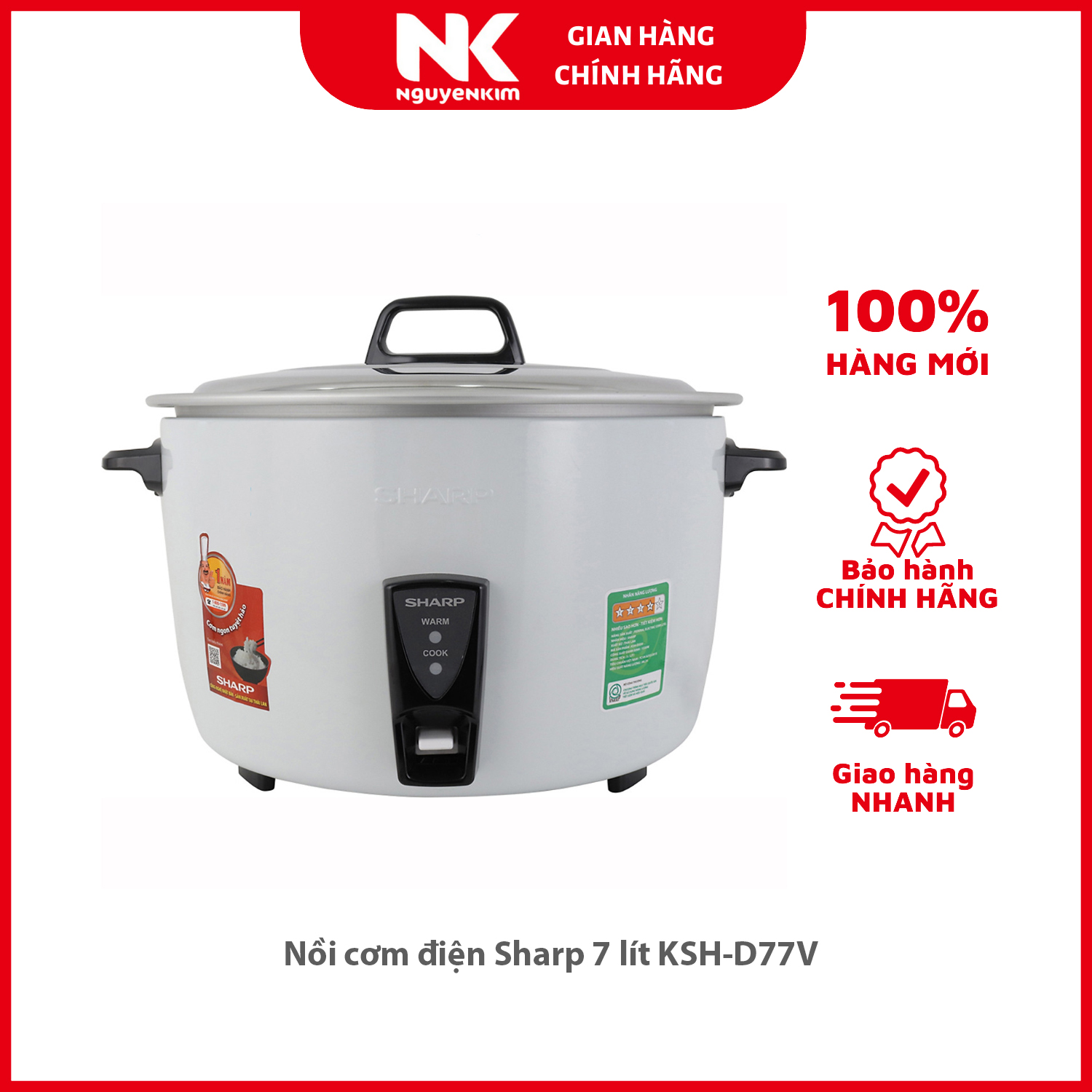 Nồi cơm điện Sharp 7 lít KSH-D77V - Hàng chính hãng