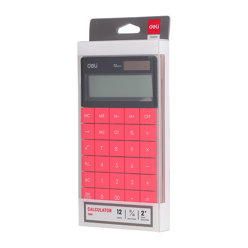 Máy tính TOUCH nhiều màu Deli 1589 Modern Calculator 12-Digit Giao màu ngẫu nhiên