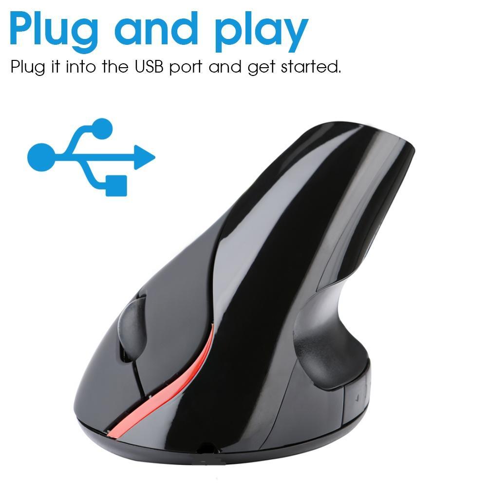 Chuột Quang Không Dây Dạng Đứng 2.4ghz 1600dpi Kèm Đầu Nhận Usb