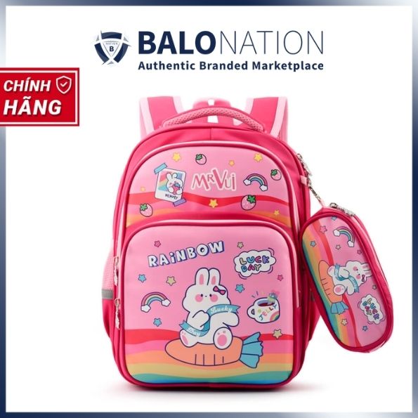 Balo Học Sinh Tiểu Học Dành Cho Bé Gái Lớp 1-3 MR VUI 947 - Hàng Chính Hãng