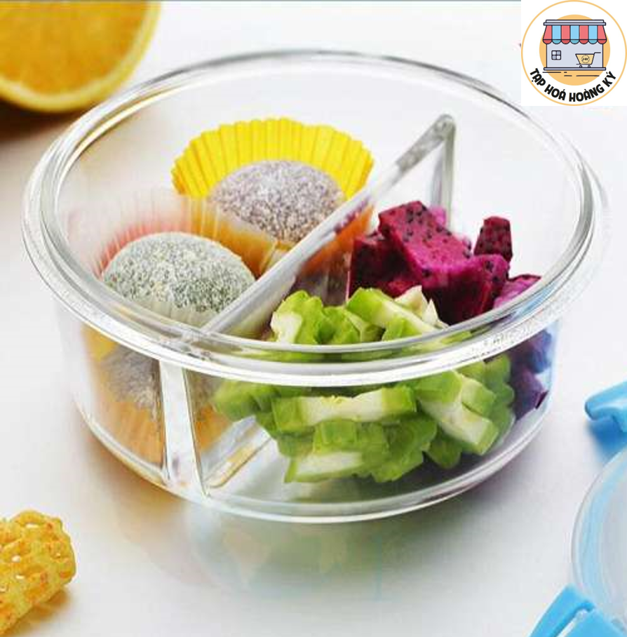 HỘP THUỶ TINH TRÒN CAO CẤP 2 NGĂN CHỊU NHIỆT 950ML