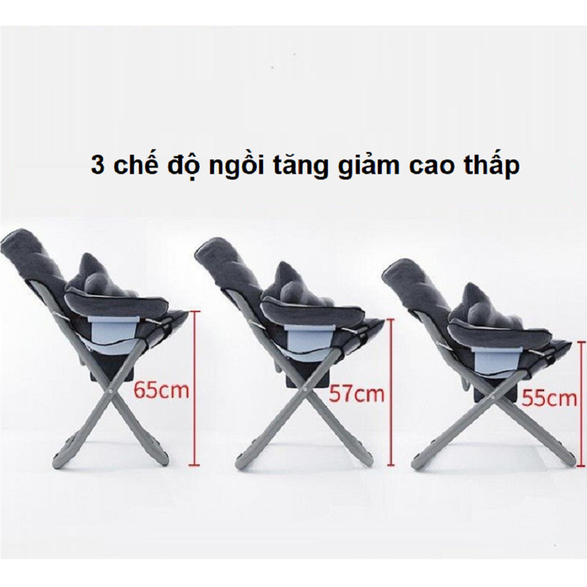 Ghế Sofa Lười Xếp Gọn Thư Giãn Đọc Sách Kèm Ghế Phụ Gác Chân