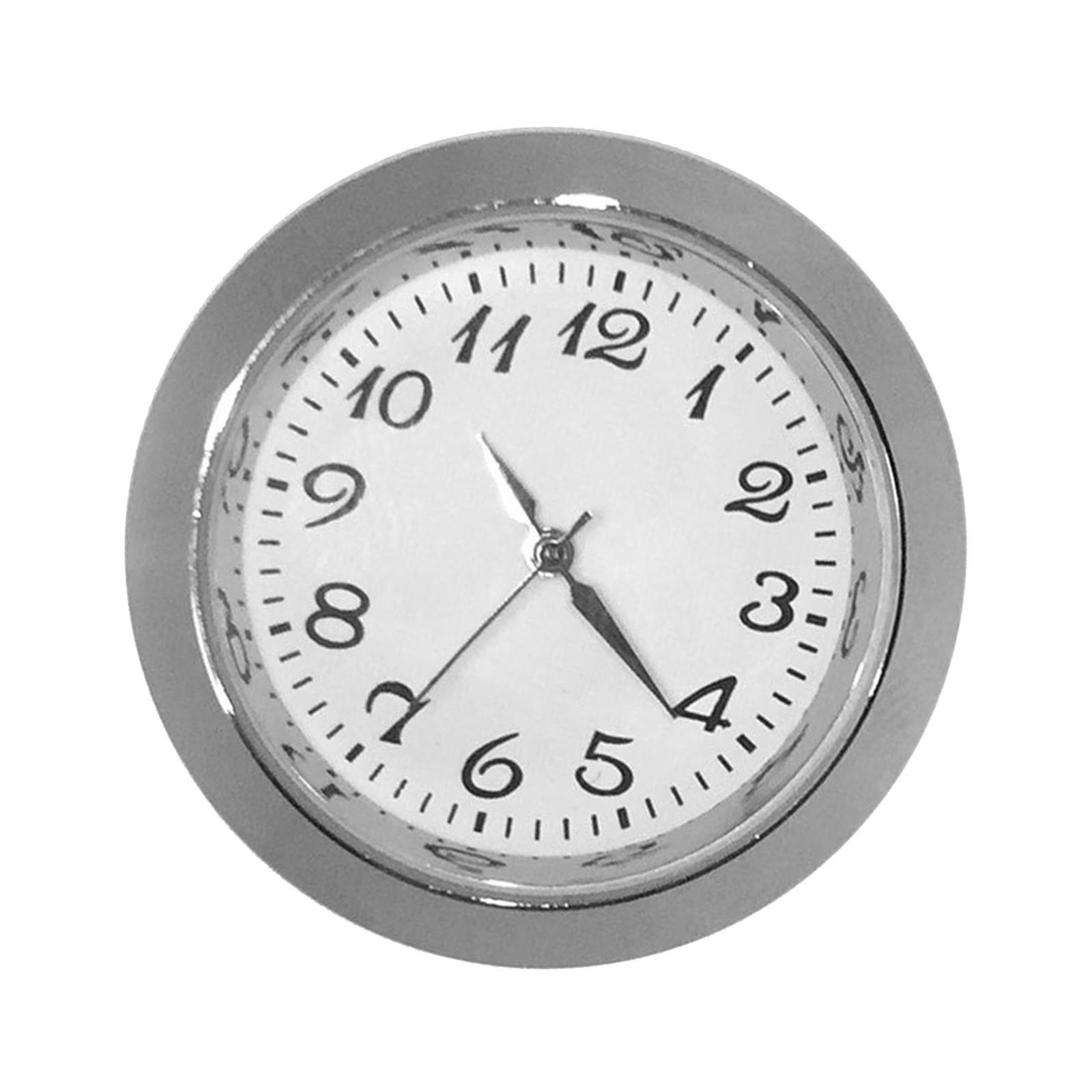 2 Pack Round Clock Insert Clock Face Metal Mini Clock Clock Fit up Movement