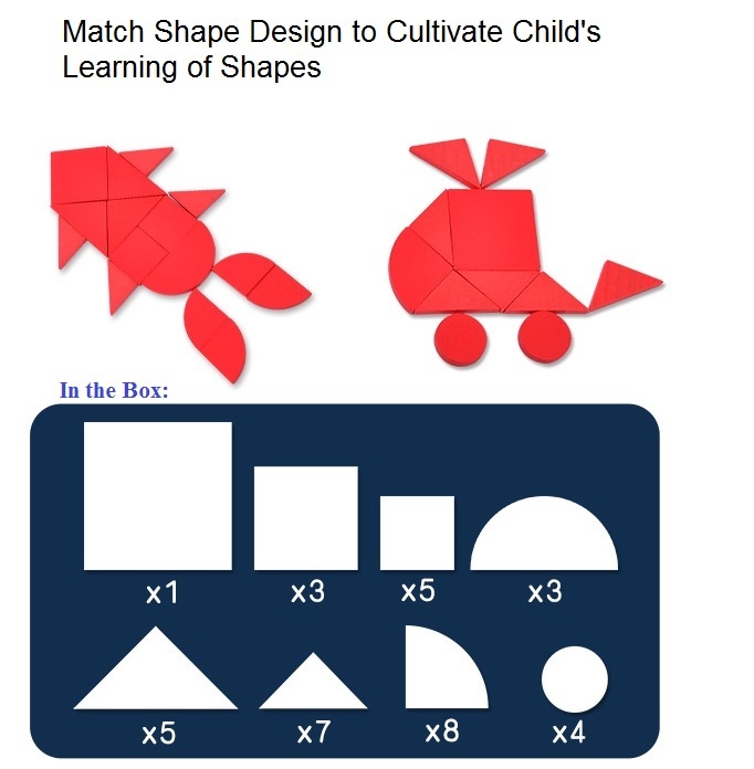 Mideer Shapes Puzzle  - Xếp hình gỗ 34 Miếng có thẻ hướng dẫn kèm