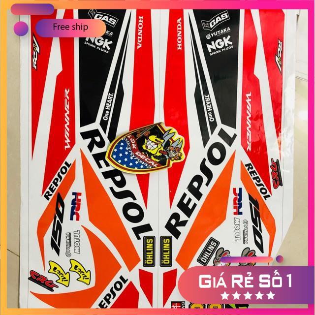 Tem rời dành cho xe winner Repsol dán xe trắng