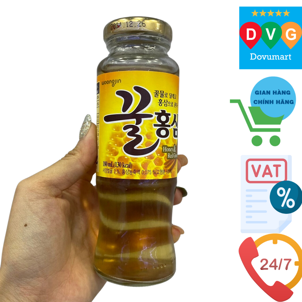 Nước Hồng Sâm Mật Ong Woongjin Hàn Quốc Chai 180ML / 웅진) 꿀홍삼 180ML