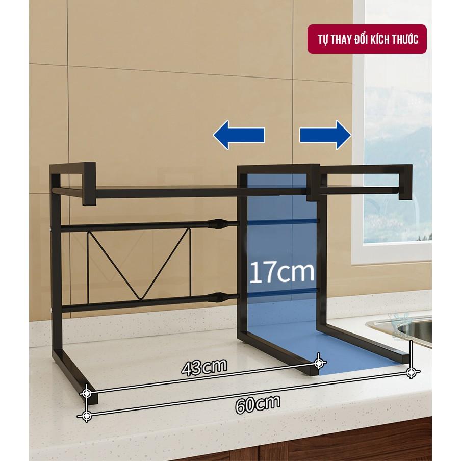 Kệ Để Lò Vi Sóng 2 Tầng Cao Cấp Tự Thay Đổi Kích Thước,Thép Chống Gỉ, Phù Hợp Mọi Loại Lò Vi Sóng