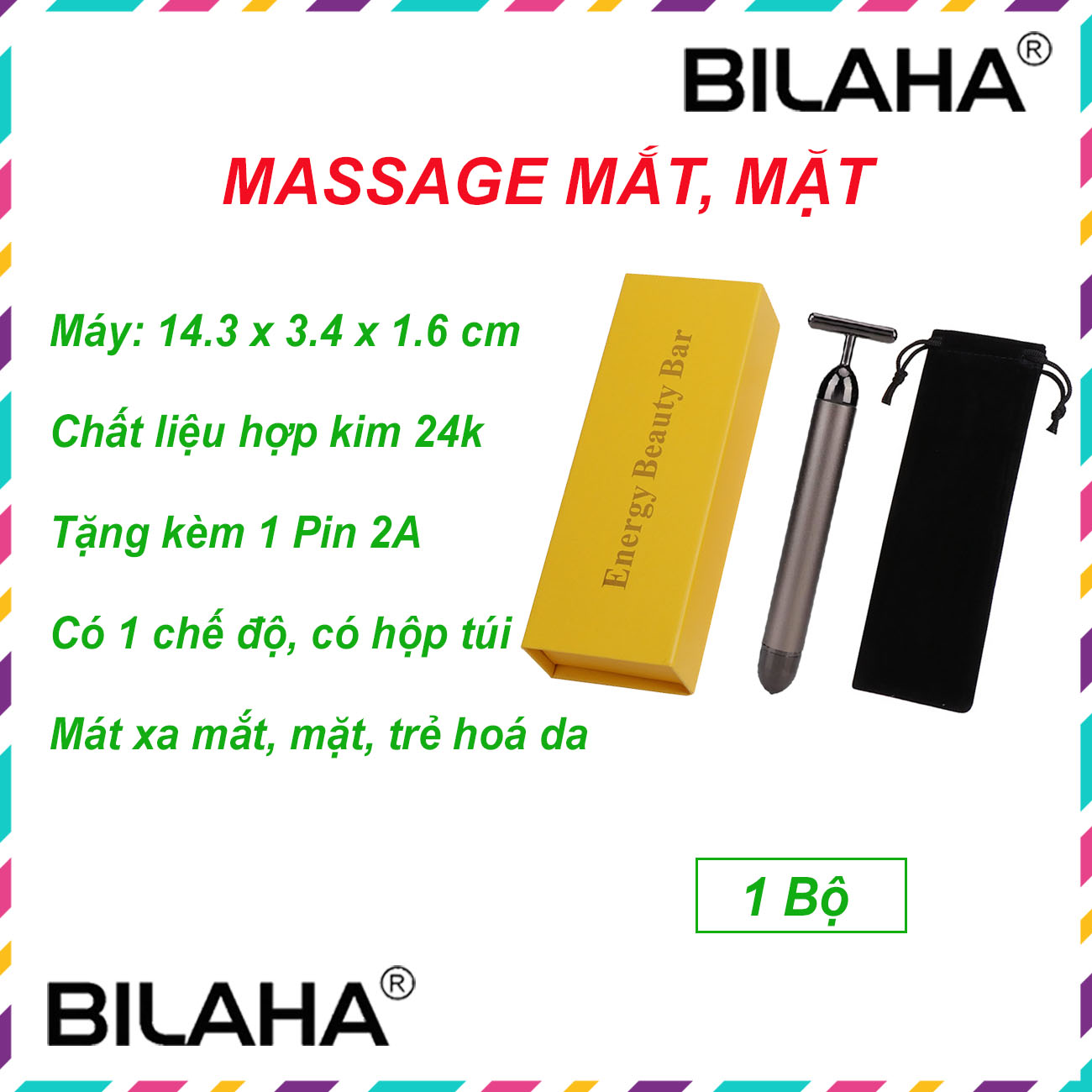 Bút Massage Chống Quầng Thâm Mini Xóa Bọng Mắt Giảm Thâm Nám Như Hình