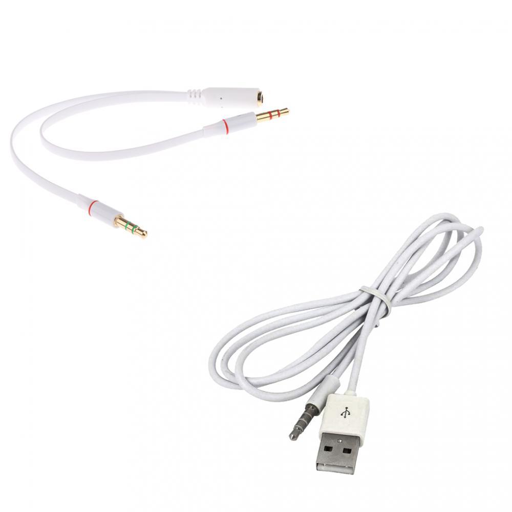 1 Piece 3.5mm Female to 2 Male Adaptor 3.5mm Male to USB Male Adapter