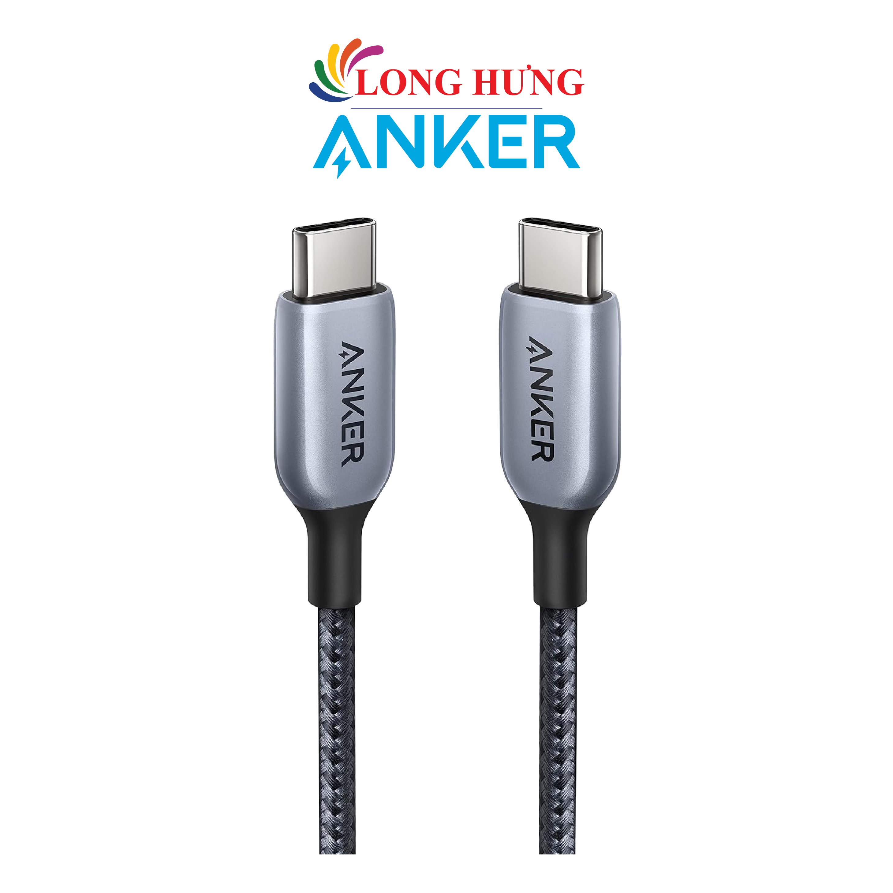 Cáp USB Type-C to Type-C Anker 765 Nylon Cable 140W 0.9m A8865 - Hàng chính hãng