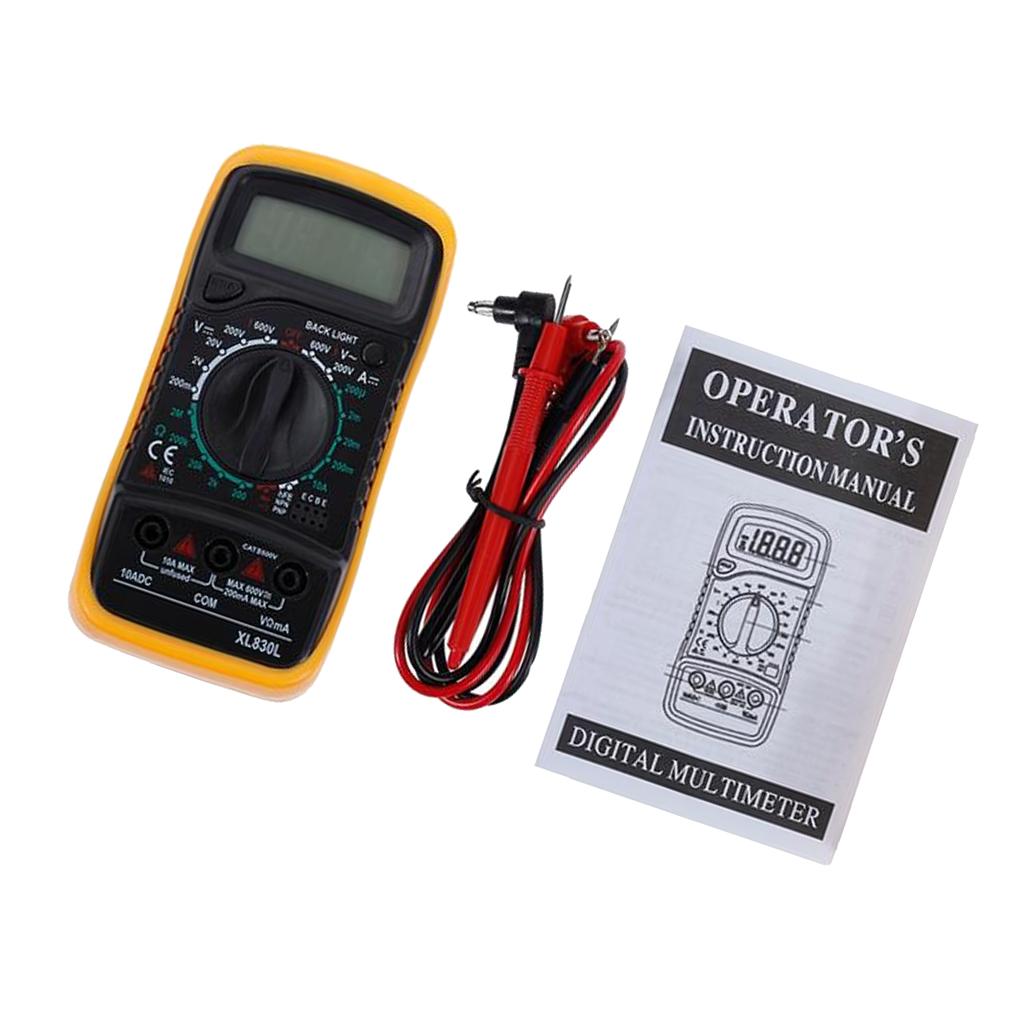 XL830L Portable LCD Auto Ranging Digital Multimeter AC DC OHM Volt Tester