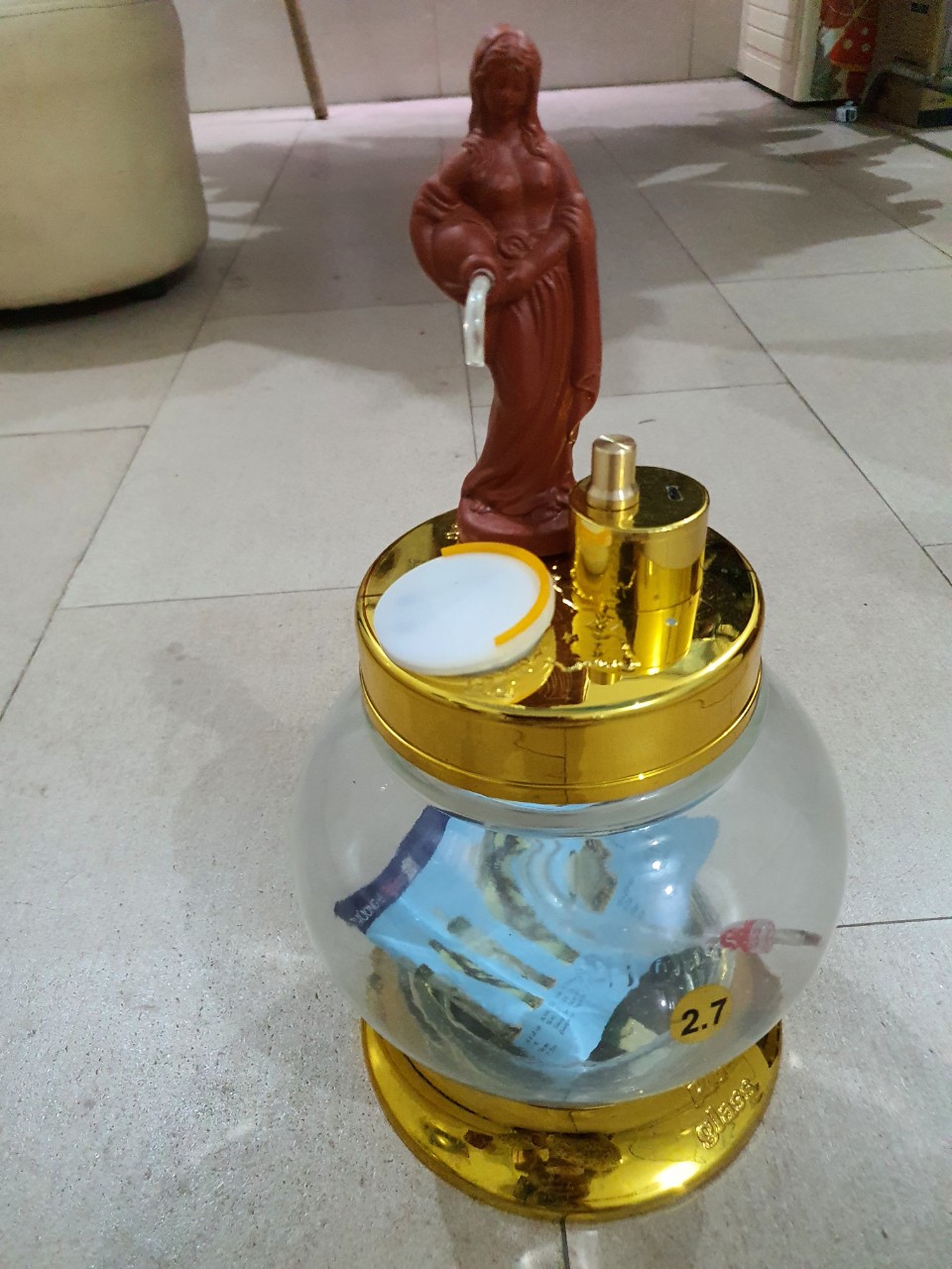 Bình rót ruou tự động cô gái 2.7 lit bằng thủy tinh
