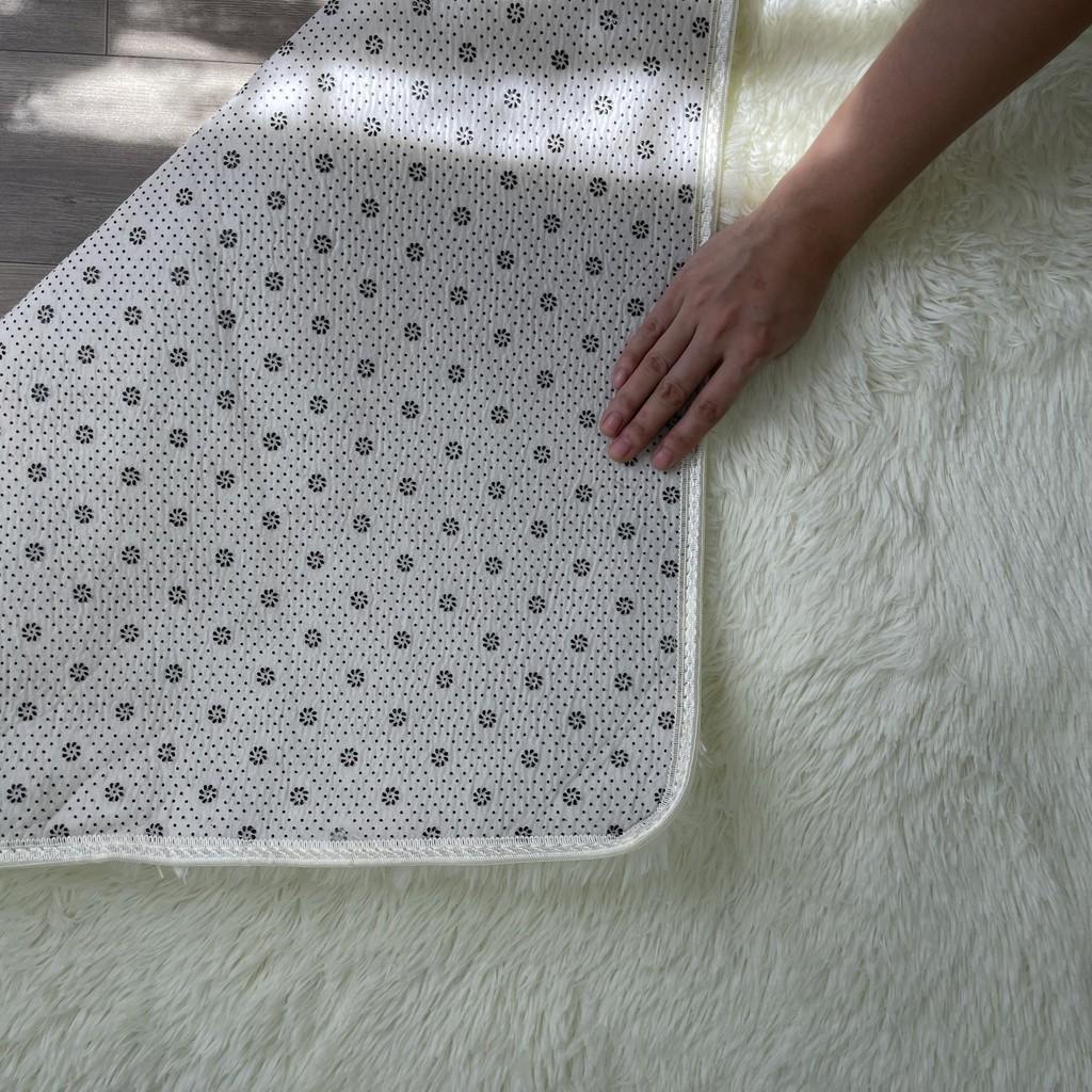 Thảm lông trắng làm phông nền chụp ảnh sản phẩm, thảm trải sàn trang trí decor M2T BEDDING