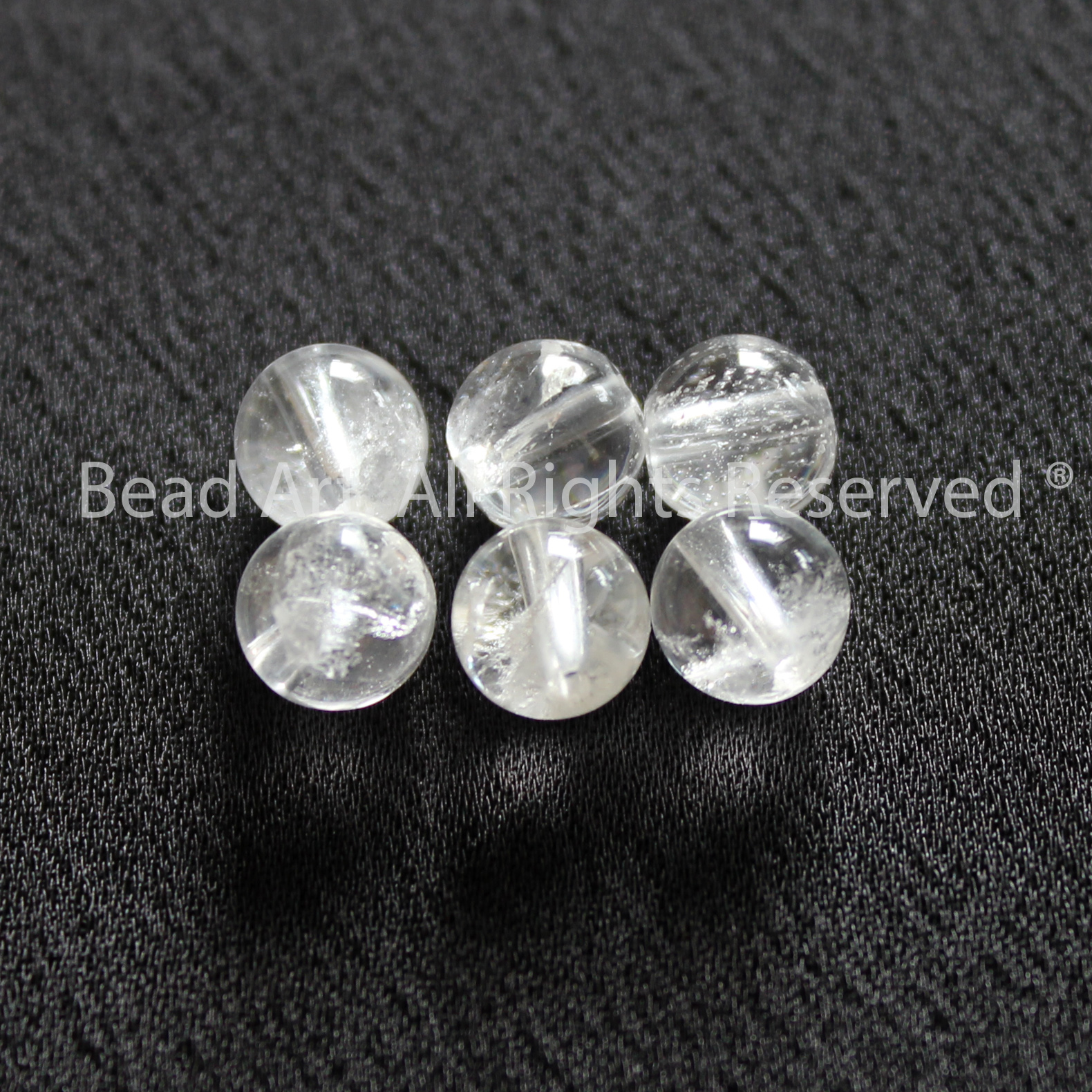 [3-5-10 Hạt] 6MM Đá Thạch Anh Trắng Vân Rạn Tự Nhiên, White Quartz, Đá Phối Vòng Tay Phong Thuỷ, Chuỗi Hạt, Trang Sức, Mệnh Kim, Thuỷ - Bead Art