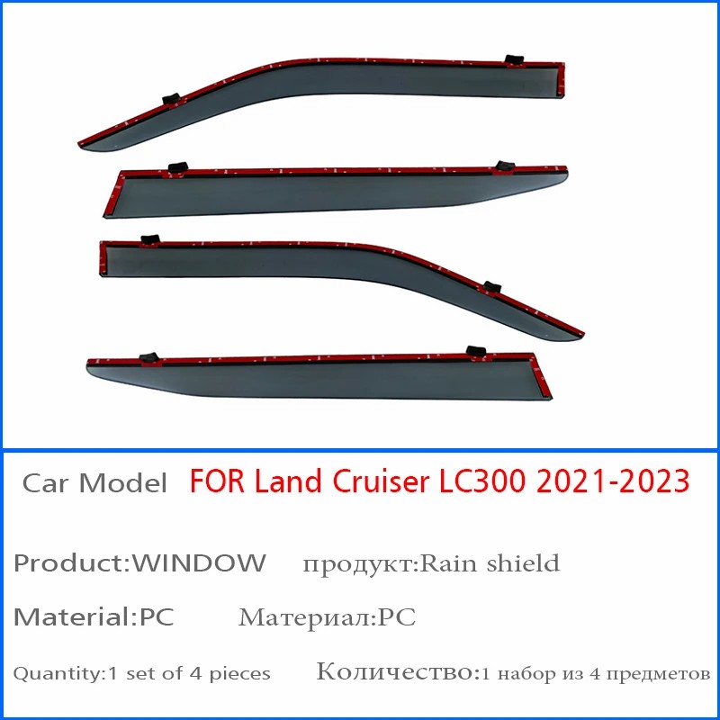 Vè Che Mưa Cao Cấp Dành Cho Xe Toyota Land Cruiser 2023 LC300 - Viền xi - Màu khói
