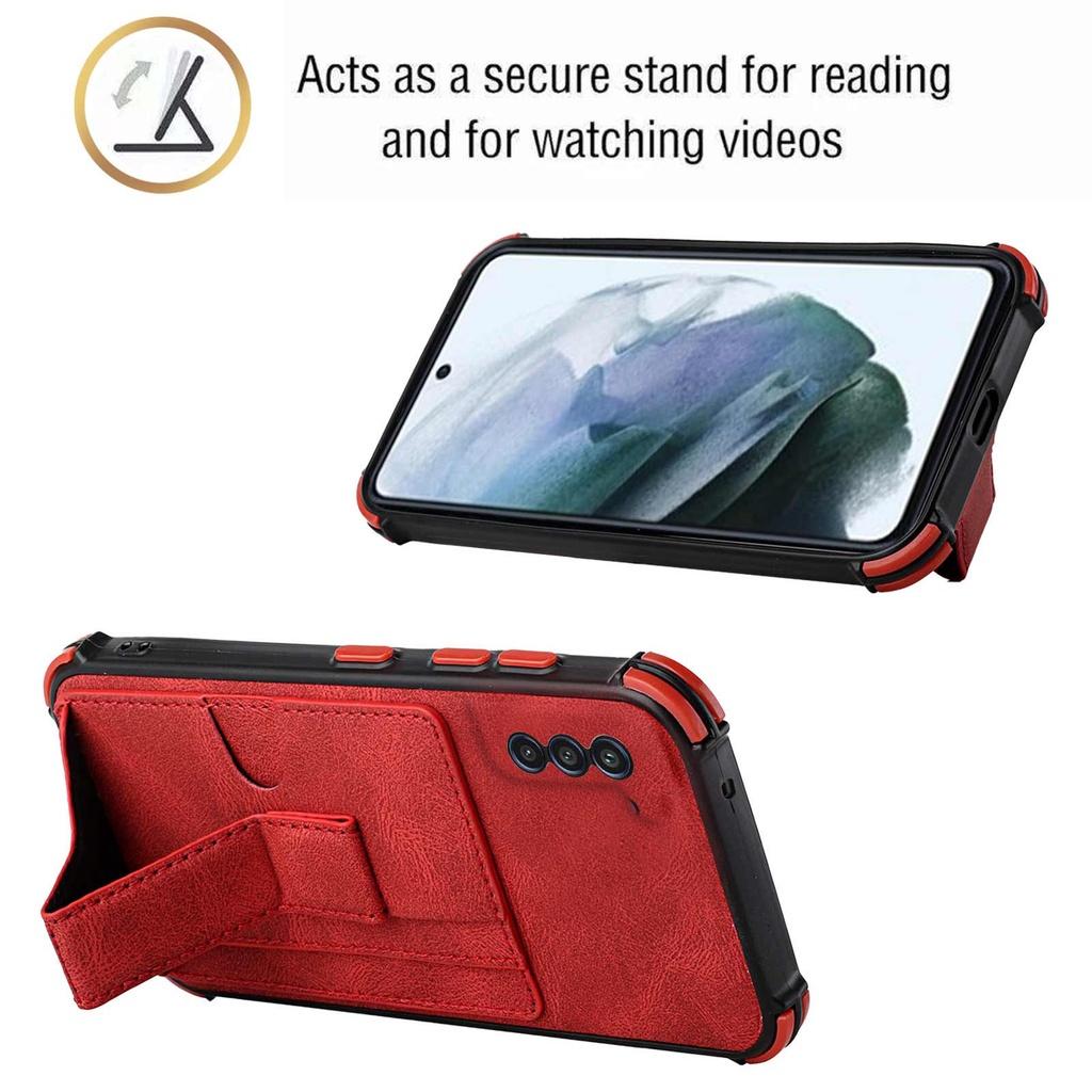 Ốp điện thoại TPU mềm giá đỡ gắn thẻ cho Samsung Galaxy A11 M11 A21S A52 A72 S21 + S21 Plus S21 Ultra S21 FE 5G