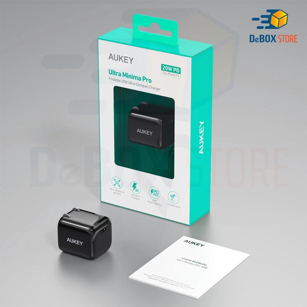 Cốc Sạc Nhanh 20W Omnia Aukey PA-B1 Pro Công nghệ GAN 2 Trong 1 PD 20W + Sạc nhanh 18W - Hàng Chính Hãng