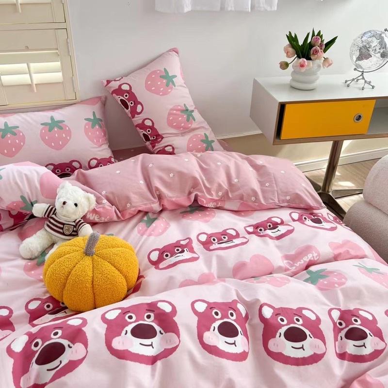 Set Cotton Living Hàng Nhập Khẩu 100% cotton Gấu Đỏ Đáng Yêu