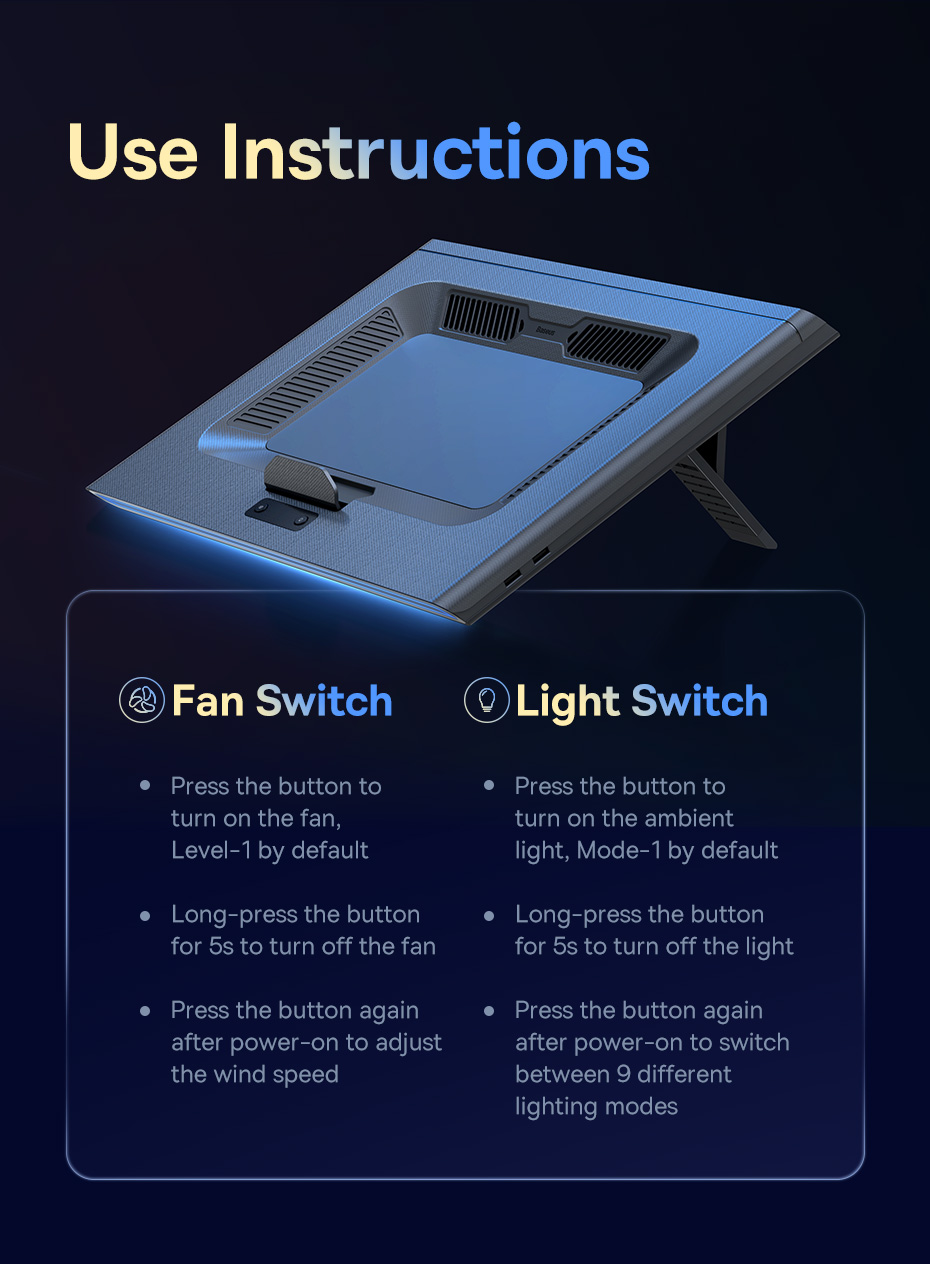 Giá đỡ Tích Hợp Quạt Tản Nhiệt Cho IPad/Laptop Baseus ThermoCool Heat-Dissipating Laptop Stand- LUWK-  Hàng chính hãng