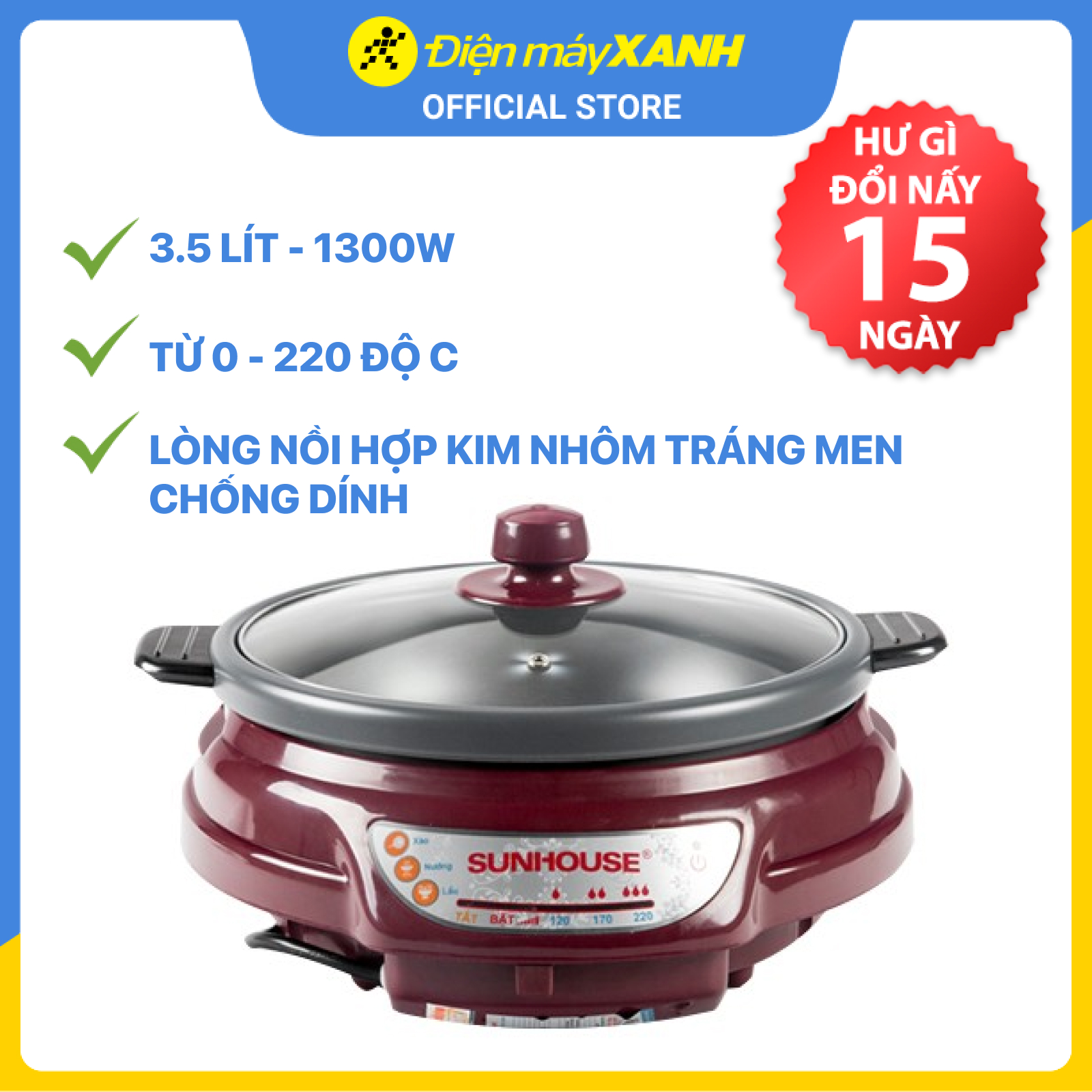 Lẩu Điện Sunhouse SH535L  - Hàng chính hãng