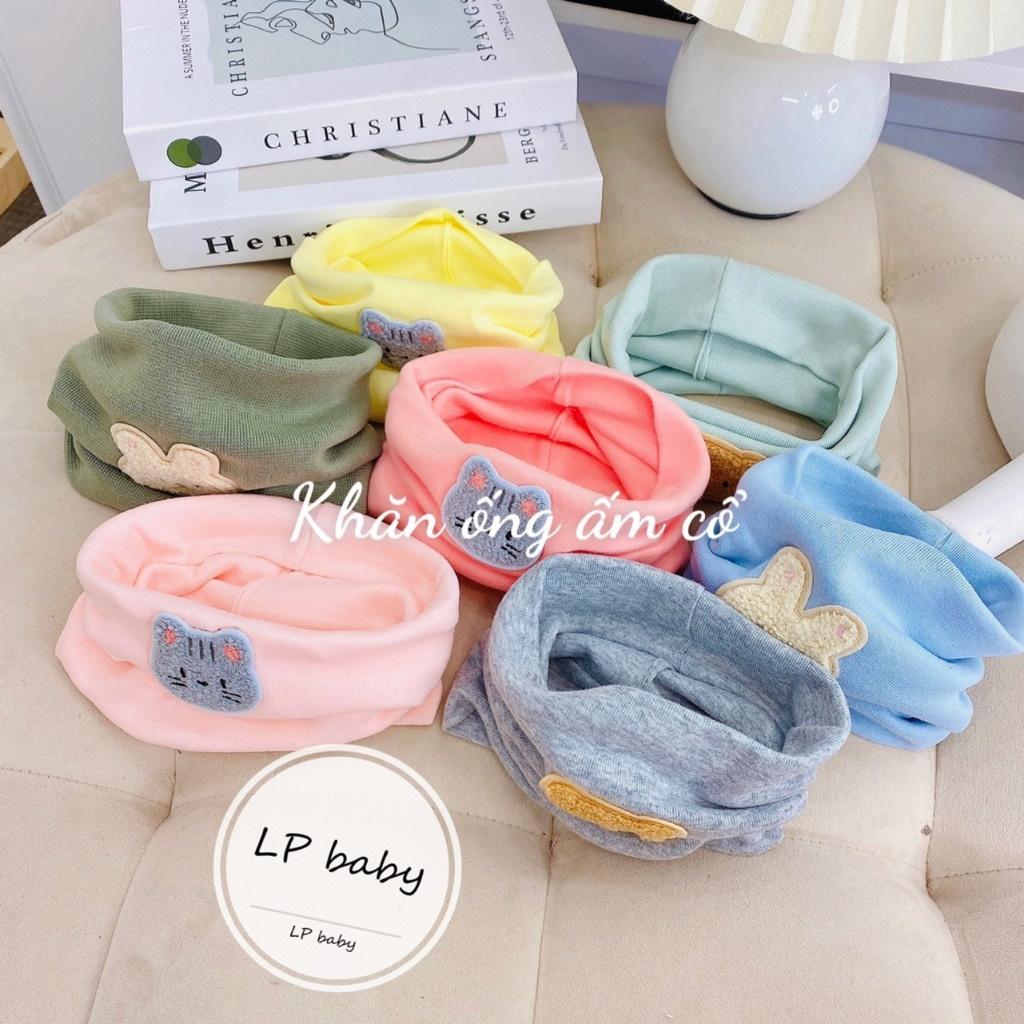 Khăn Ống Quàng Cổ Đính Thú Dễ Thương Vải Cotton Mỏng Mềm Mại, Thoải Mái Cho Bé Từ 1-6 Tuổi