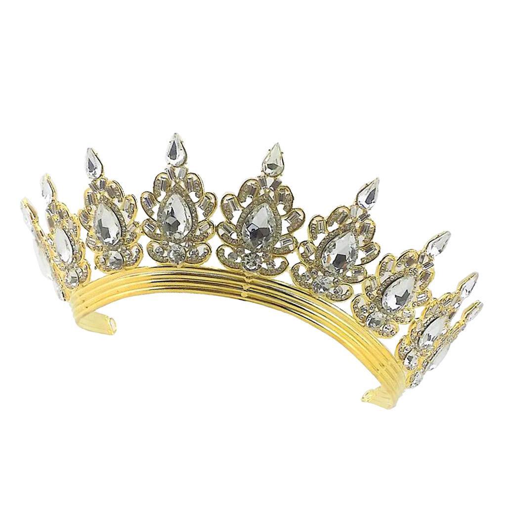 Bridal Rhinestone Crystal Hair Tiara Wedding Crown Veil Headband Headpiece