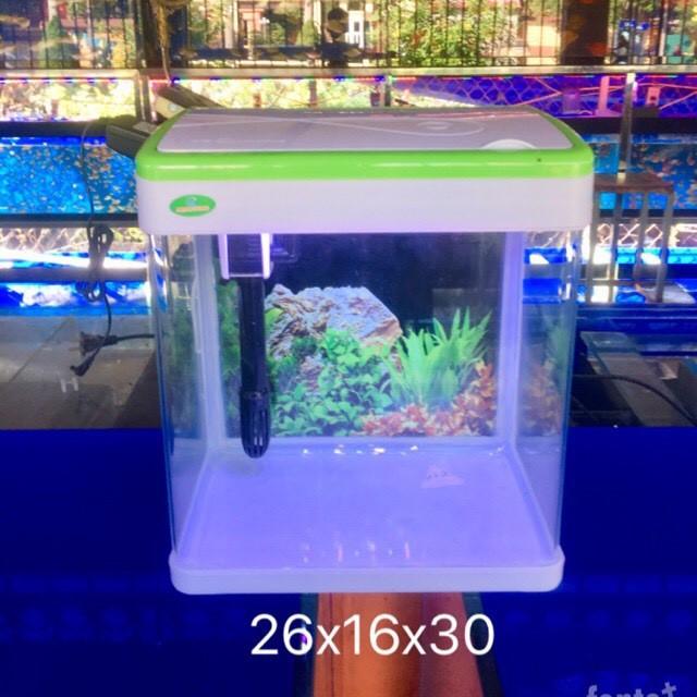 Bộ bể cá văn phòng MJ 260, bể đúc mini phù hợp trang trí trong nhà và nơi làm việc tặng kèm 1 túi sỏi thủy tinh