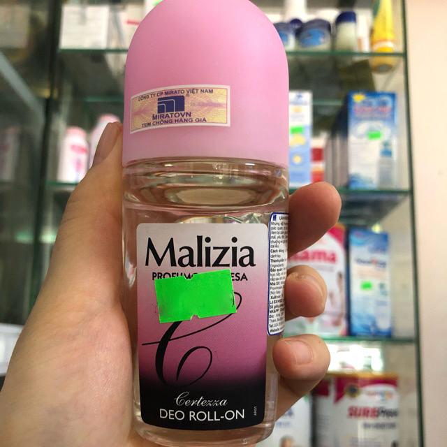 Lăn khử mùi Malizia Profumo Certezza 50ml (nữ) tặng kèm móc khóa